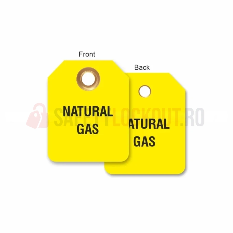 Etichetă micro cu 2 fețe - Gaz Natural, cu ochet — Etichete micro cu 2 fețe | Safety Lockout