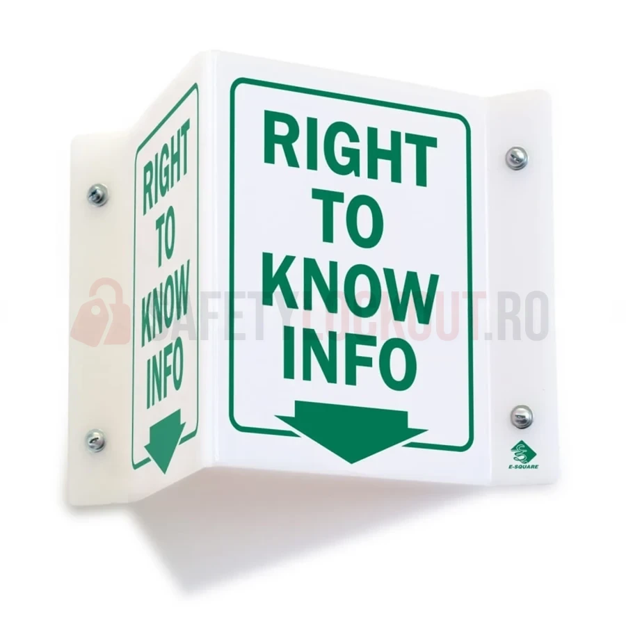 Semn de proiecție în V cu 2 fețe – Informații Right to Know — Semne de proiecție în V cu 2 fețe | Safety Lockout