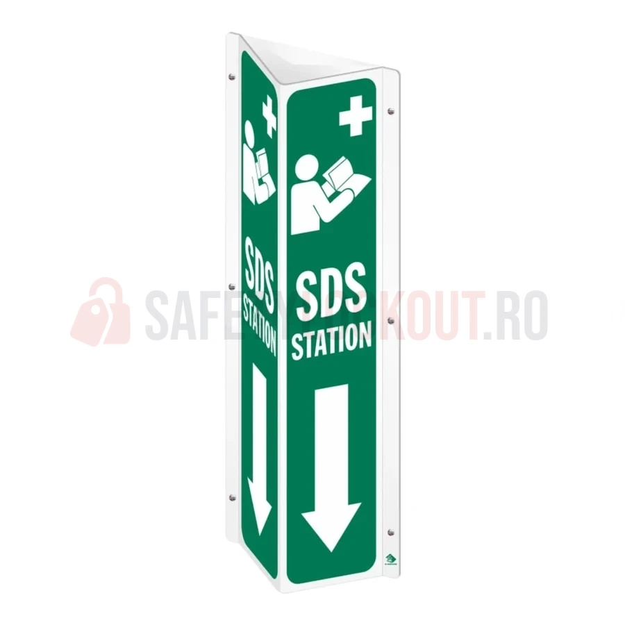 Semn de proiecție în V cu 2 fețe – Stație SDS — Semne de proiecție în V cu 2 fețe | Safety Lockout