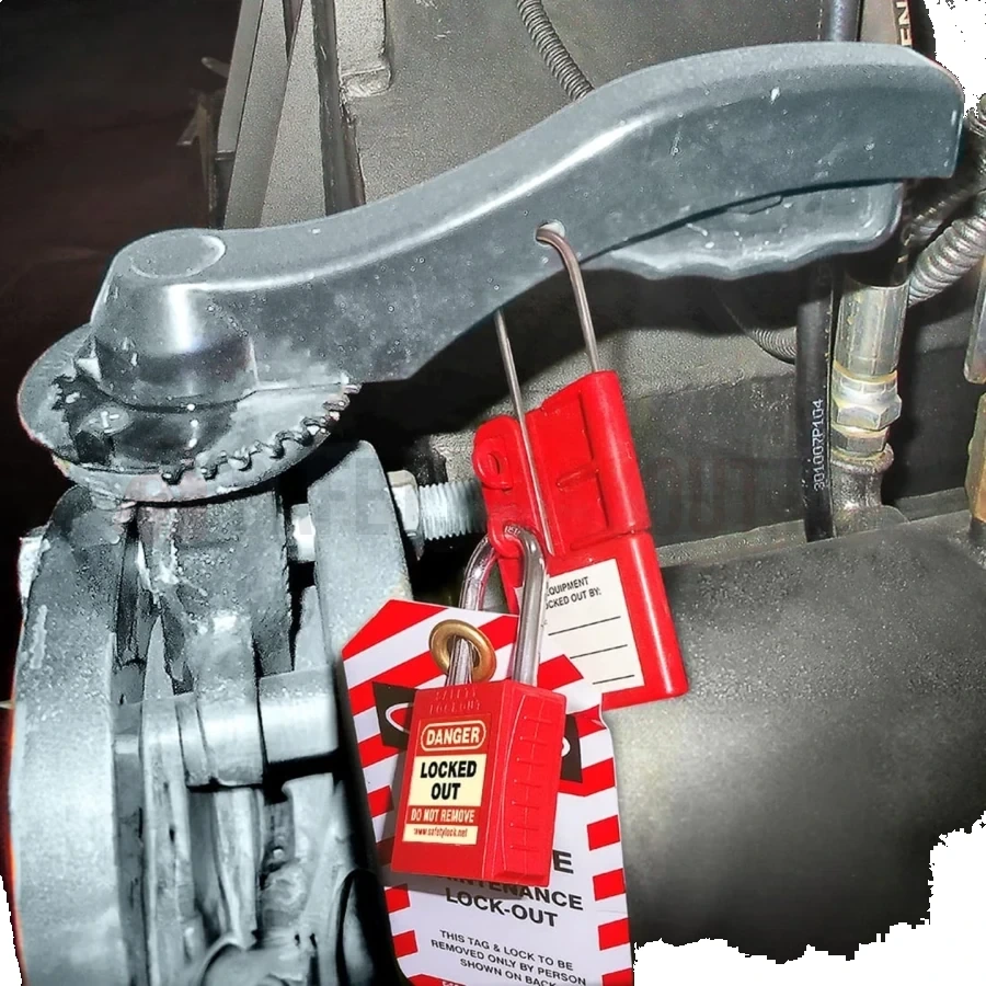 Hasp LOTO din oțel inoxidabil cu etichetă și bridă de 3 mm — Hasp LOTO | Safety Lockout