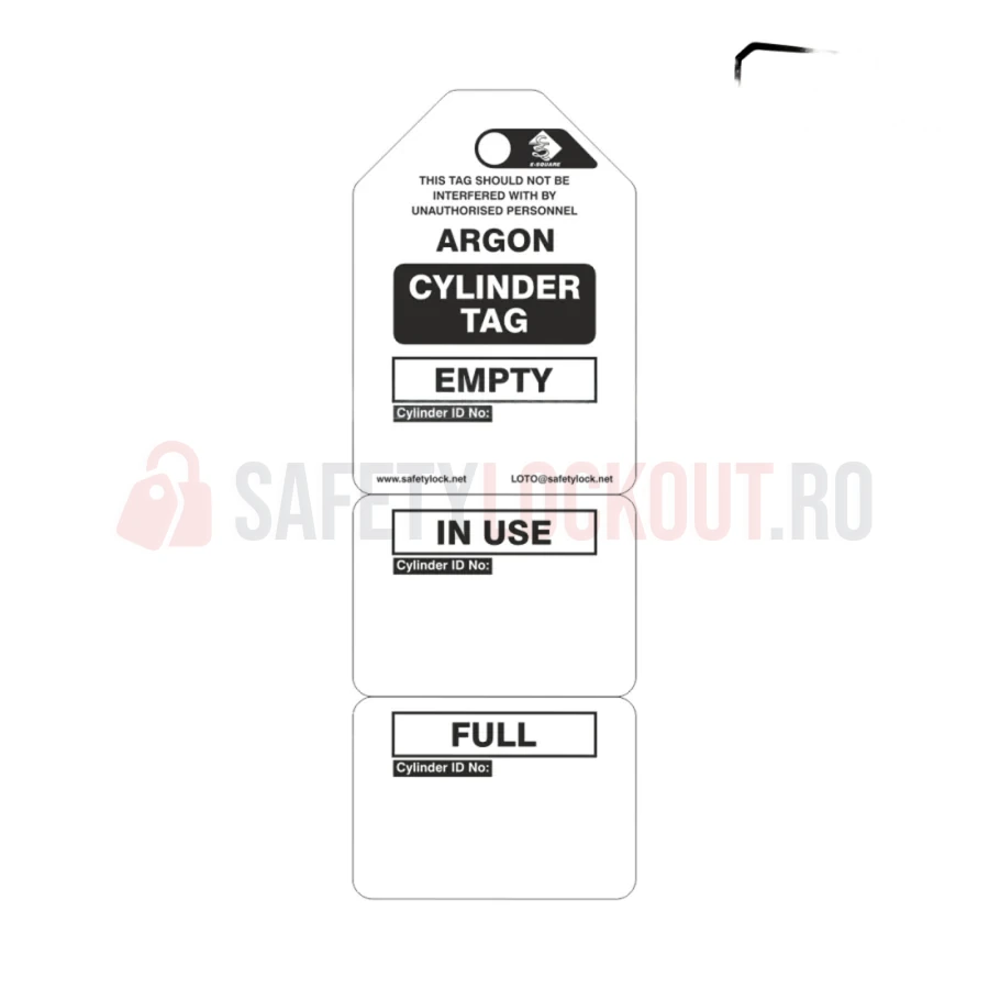 Etichete în 3 etape pentru butelii de Argon, PVC, 200 x 70 mm — Etichete perforate în 3 etape | Safety Lockout