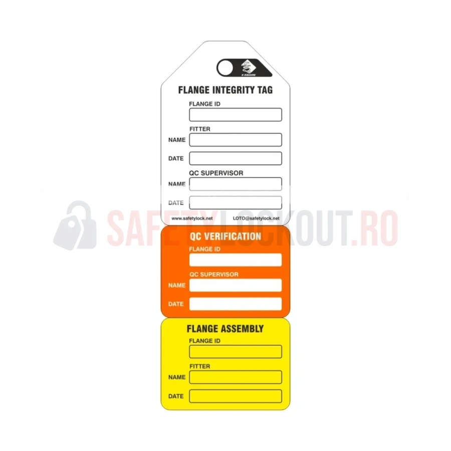 Etichete pentru flanșe în 3 etape, integritate flanșă — Etichete pentru flanșe în 3 etape | Safety Lockout