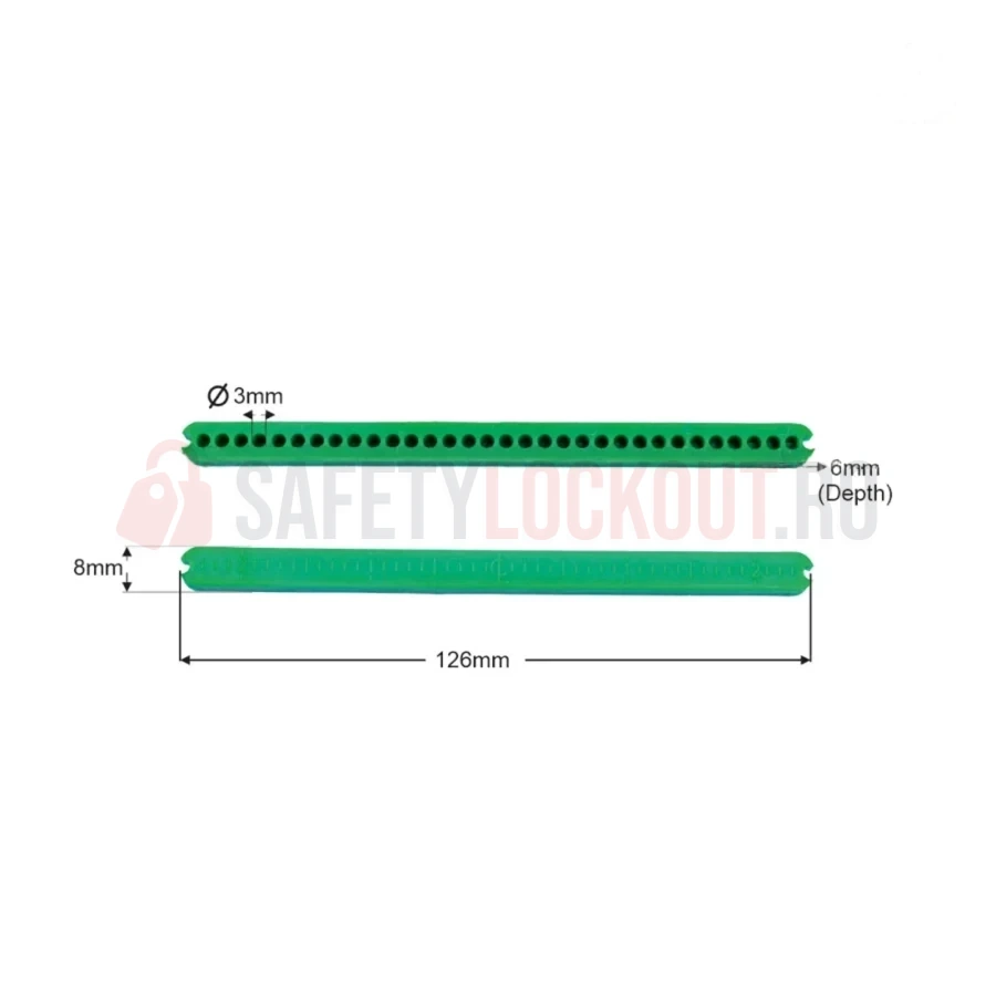 Bară de blocare verde pentru panouri electrice, 4 inchi — Dispozitiv de blocare cu bară de blocare | Safety Lockout