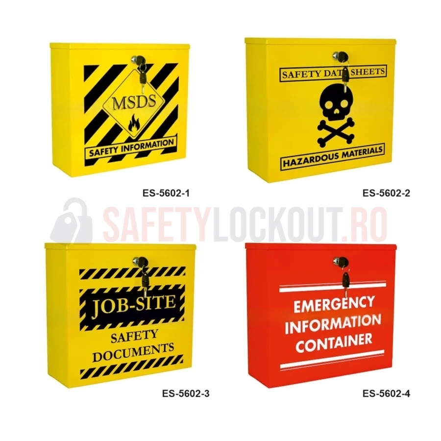 Cabinet MSDS / SDS cu deschidere superioară, oțel — Cabinete pentru comunicarea pericolelor și fișe tehnice de securitate (MSDS) | Safety Lockout