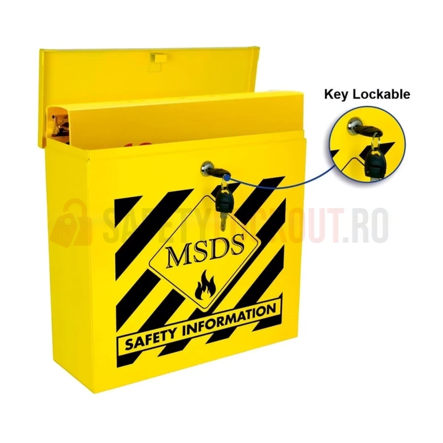 Cabinet MSDS / SDS cu deschidere superioară, oțel — Cabinete pentru comunicarea pericolelor și fișe tehnice de securitate (MSDS) | Safety Lockout