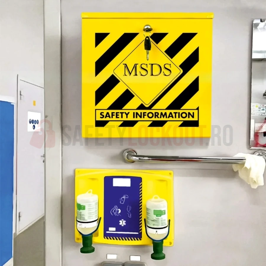 Cabinet MSDS / SDS cu deschidere superioară, oțel — Cabinete pentru comunicarea pericolelor și fișe tehnice de securitate (MSDS) | Safety Lockout