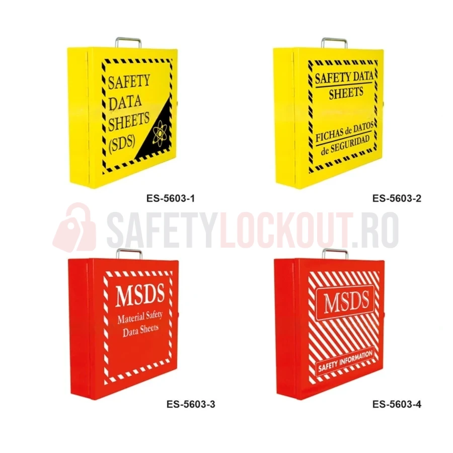 Cabinet MSDS / SDS cu mâner din oțel inoxidabil — Cabinete pentru comunicarea pericolelor și fișe tehnice de securitate (MSDS) | Safety Lockout