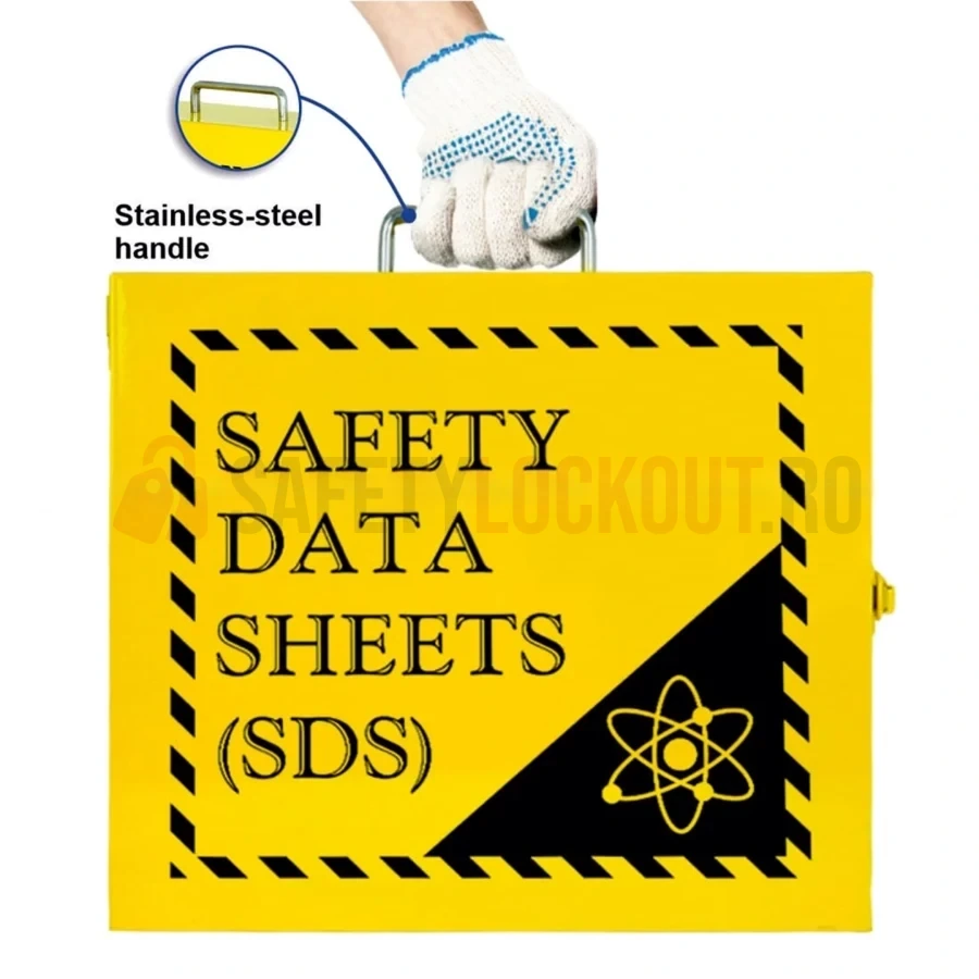 Cabinet MSDS / SDS cu mâner din oțel inoxidabil — Cabinete pentru comunicarea pericolelor și fișe tehnice de securitate (MSDS) | Safety Lockout