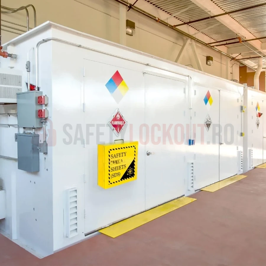 Cabinet MSDS / SDS cu mâner din oțel inoxidabil — Cabinete pentru comunicarea pericolelor și fișe tehnice de securitate (MSDS) | Safety Lockout