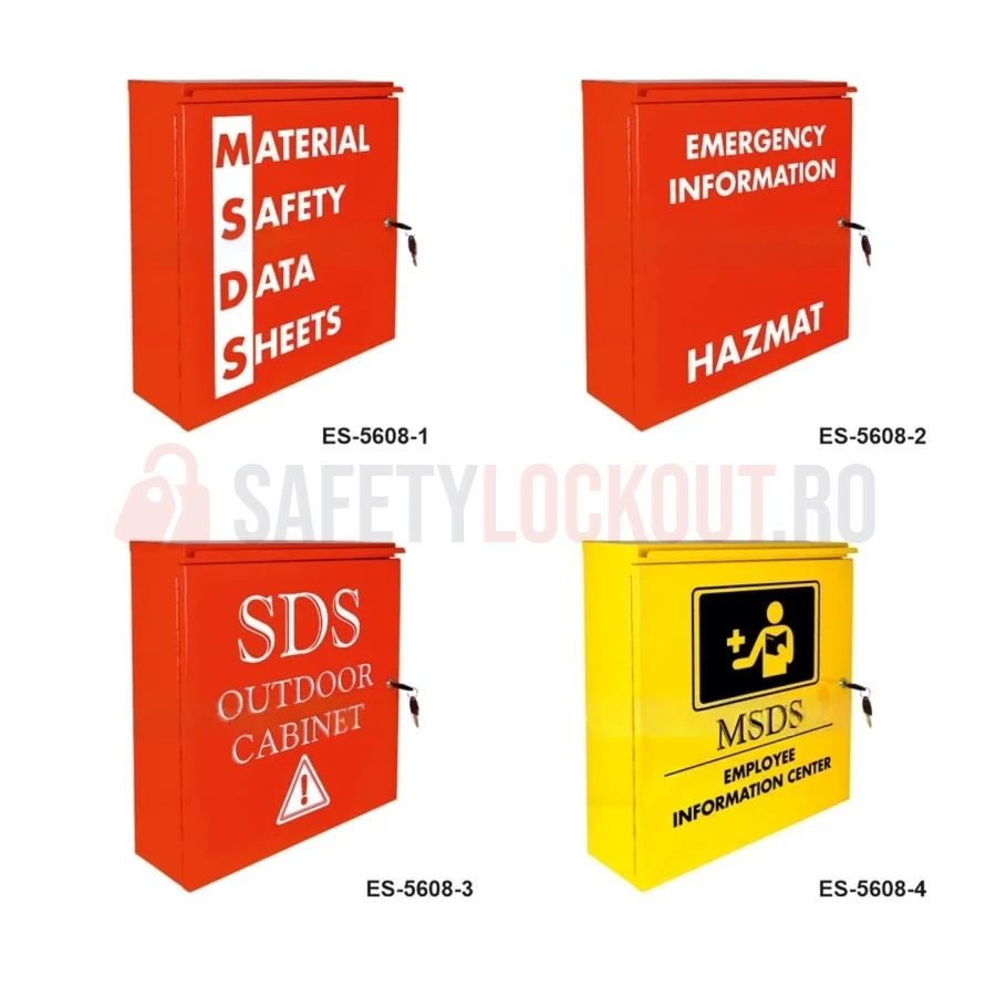 Cabinet MSDS / SDS pentru fișe tehnice de securitate, seria 56-08 — Cabinete pentru comunicarea pericolelor și fișe tehnice de securitate (MSDS) | Safety Lockout