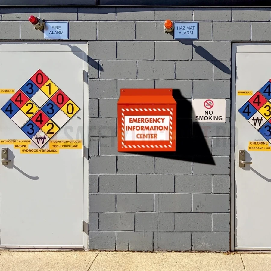 Cabinet exterior MSDS / SDS din oțel, Seria 56 - 10 — Cabinete pentru comunicarea pericolelor și fișe tehnice de securitate (MSDS) | Safety Lockout