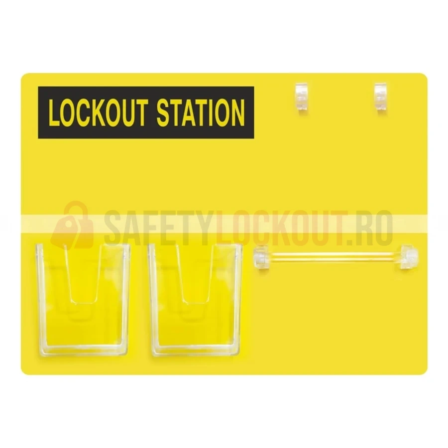 Stație LOTO deschisă cu vedere laterală, pentru 5 lacăte — Stații LOTO deschise | Safety Lockout