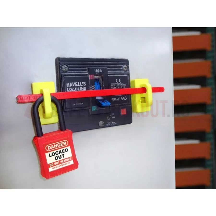 Bară de blocare roșie pentru panouri electrice, 8 inch — Dispozitiv de blocare cu bară de blocare | Safety Lockout
