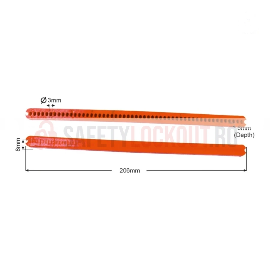 Bară de blocare roșie pentru panouri electrice, 8 inch — Dispozitiv de blocare cu bară de blocare | Safety Lockout