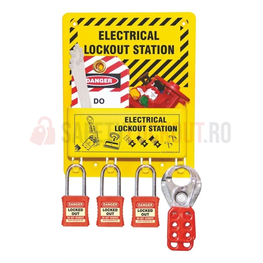 Stație LOTO compactă mare, echipată — Stații LOTO compacte | Safety Lockout