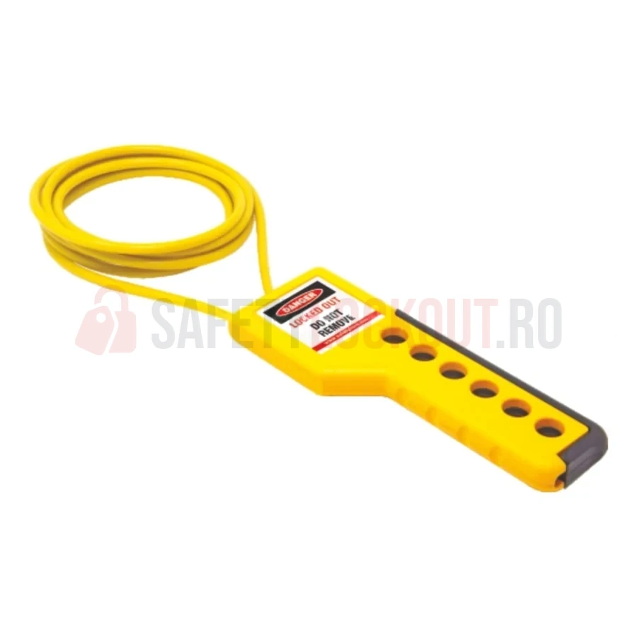 Dispozitiv reglabil de blocare cu cablu, galben/negru — Dispozitiv reglabil de blocare cu cablu | Safety Lockout
