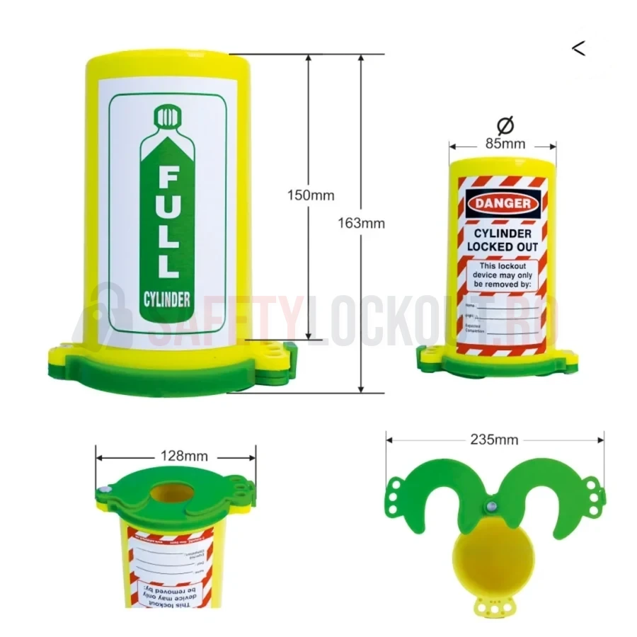 Dispozitiv de blocare pentru cilindru, capac verde, plin — Dispozitiv convențional de blocare pentru cilindru | Safety Lockout