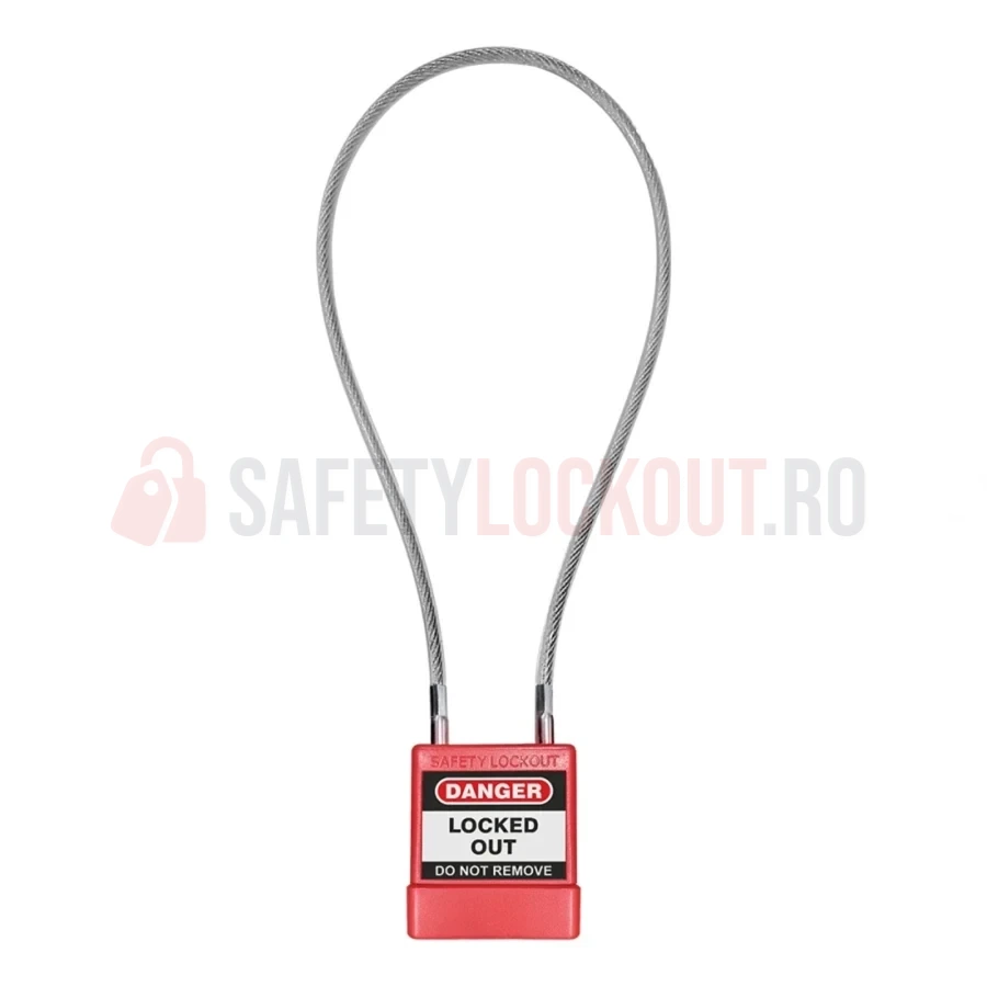 Lacăt LOTO de siguranță cu cablu Seria 6, 400 mm — Lacăte de siguranță LOTO | Safety Lockout