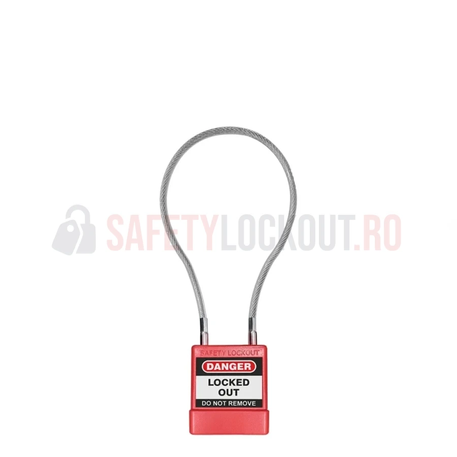 Lacăt LOTO de siguranță cu cablu Seria 6, 200 mm — Lacăte de siguranță LOTO | Safety Lockout