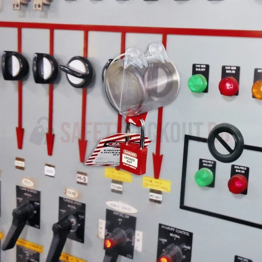 Dispozitiv de blocare butoane de apăsare supradimensionate Cocoon — Dispozitive de blocare pentru panouri electrice | Safety Lockout