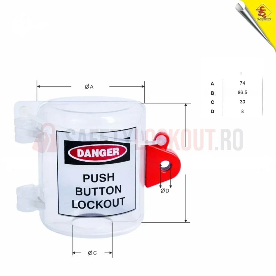 Dispozitiv de blocare butoane de apăsare supradimensionate Cocoon — Dispozitive de blocare pentru panouri electrice | Safety Lockout