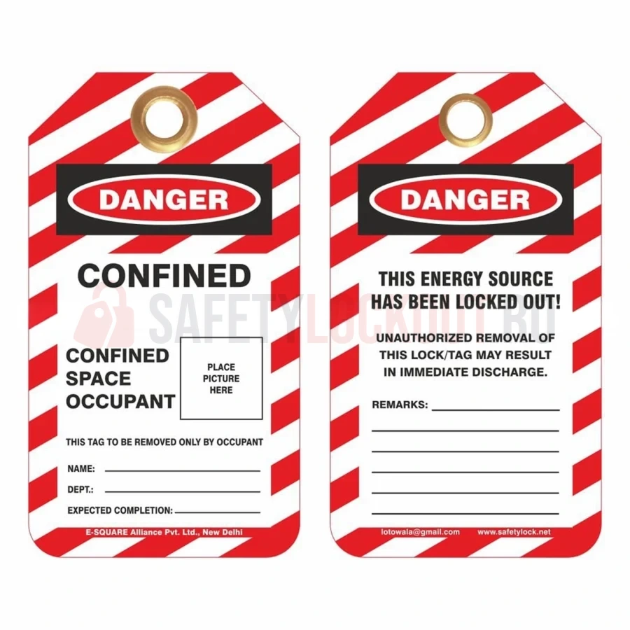 Etichete pentru spații închise — Confined Space Occupant — Huse de blocare pentru spații închise | Safety Lockout