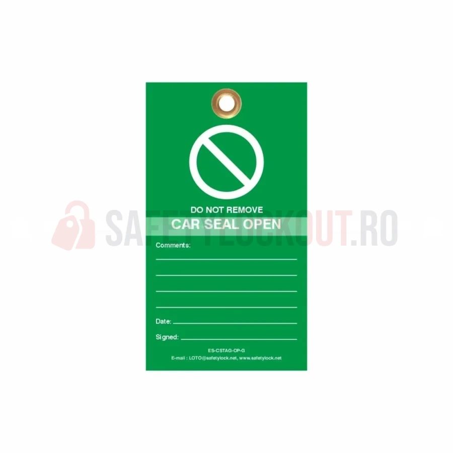 Etichetă de identificare pentru valvă 'Car Seal Open' verde, 100 buc. — Etichete de identificare pentru valve | Safety Lockout