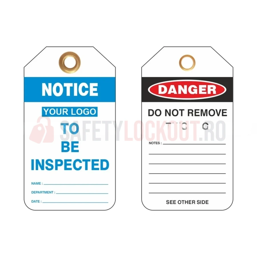 Etichetă de blocare LOTO personalizată, model Notice To be Inspected — Etichete LOTO personalizate | Safety Lockout