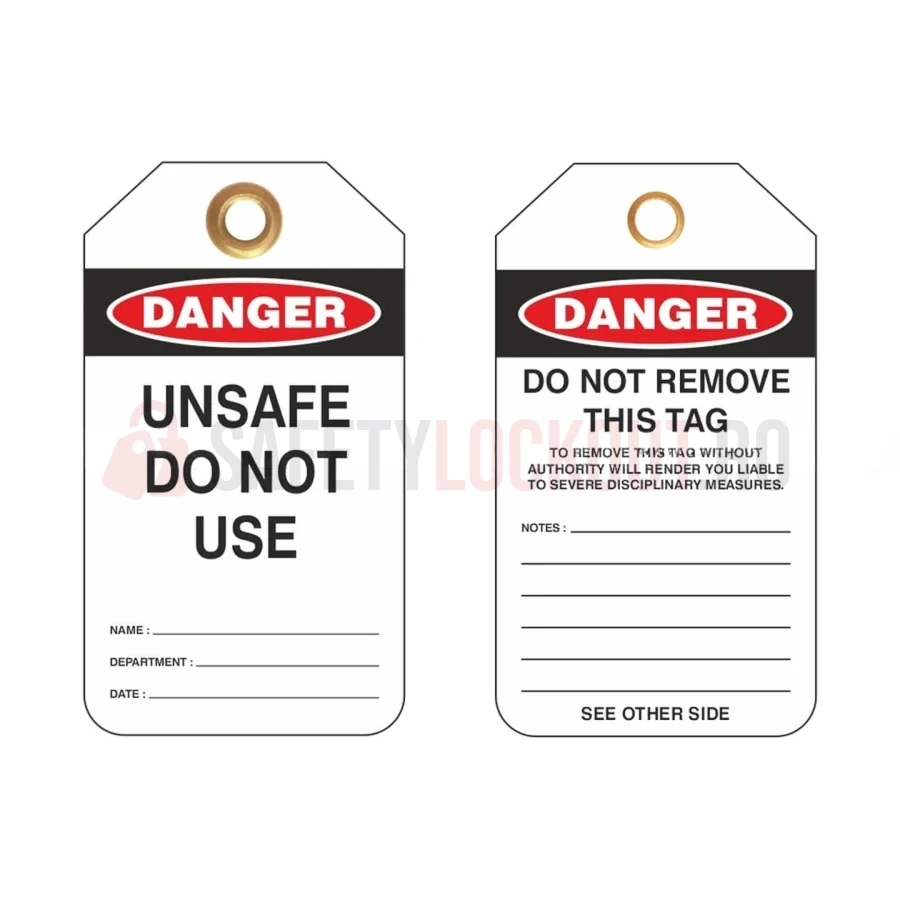 Etichete de blocare LOTO personalizate — Danger Unsafe — Etichete LOTO personalizate | Safety Lockout