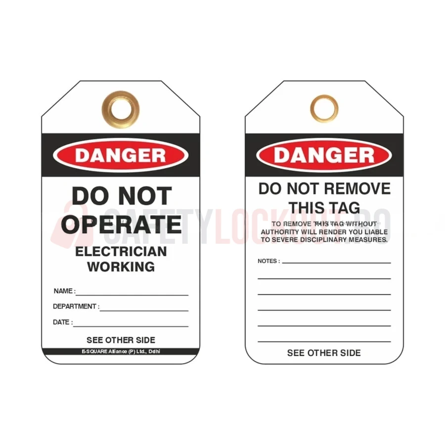 Etichete de blocare LOTO personalizate — Do Not Operate Electrician Working — Etichete LOTO personalizate | Safety Lockout