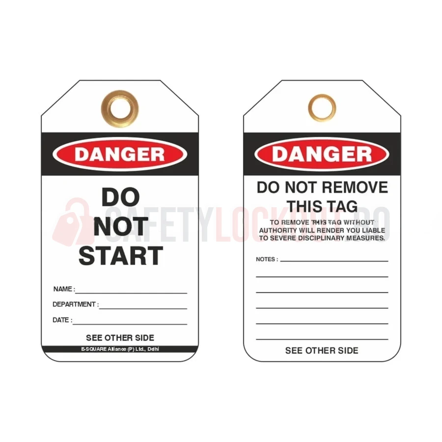 Etichete de blocare LOTO personalizate, cu ochet — Etichete LOTO personalizate | Safety Lockout