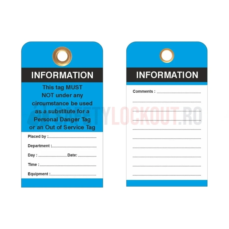 Etichete LOTO personalizate — Information Tag — Etichete LOTO personalizate | Safety Lockout