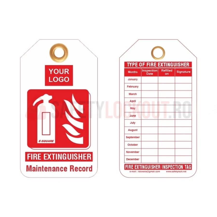 Etichete de mentenanță pentru extinctoare — Etichete LOTO personalizate | Safety Lockout