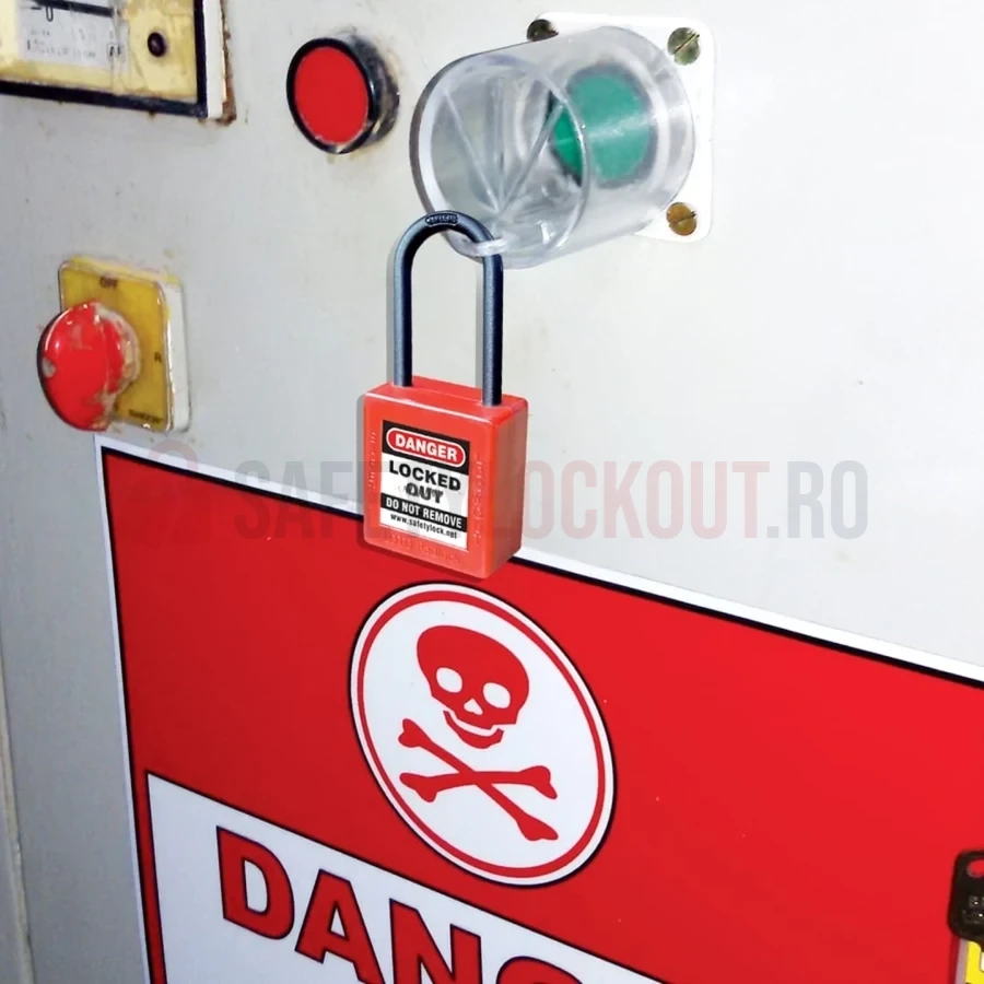 Lacăt LOTO dielectric cu cheie computerizată și bridă din nailon — Lacăte LOTO dielectrice – BRIDĂ DIN NAILON | Safety Lockout