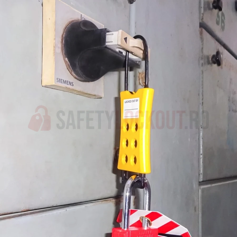 Hasp LOTO dielectric pop-up cu bridă de 3 mm, 9 posturi — Hasp dielectric | Safety Lockout