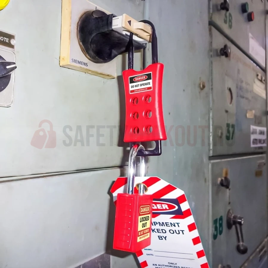 Hasp LOTO dielectric pop-up, bridă 6 mm, 9 posturi — Hasp dielectric | Safety Lockout