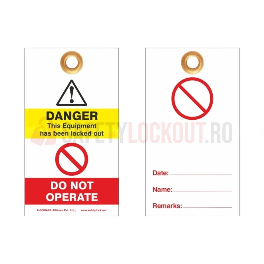 Etichete de blocare LOTO de unică folosință, carton, set 100 buc. — Etichete economice | Safety Lockout