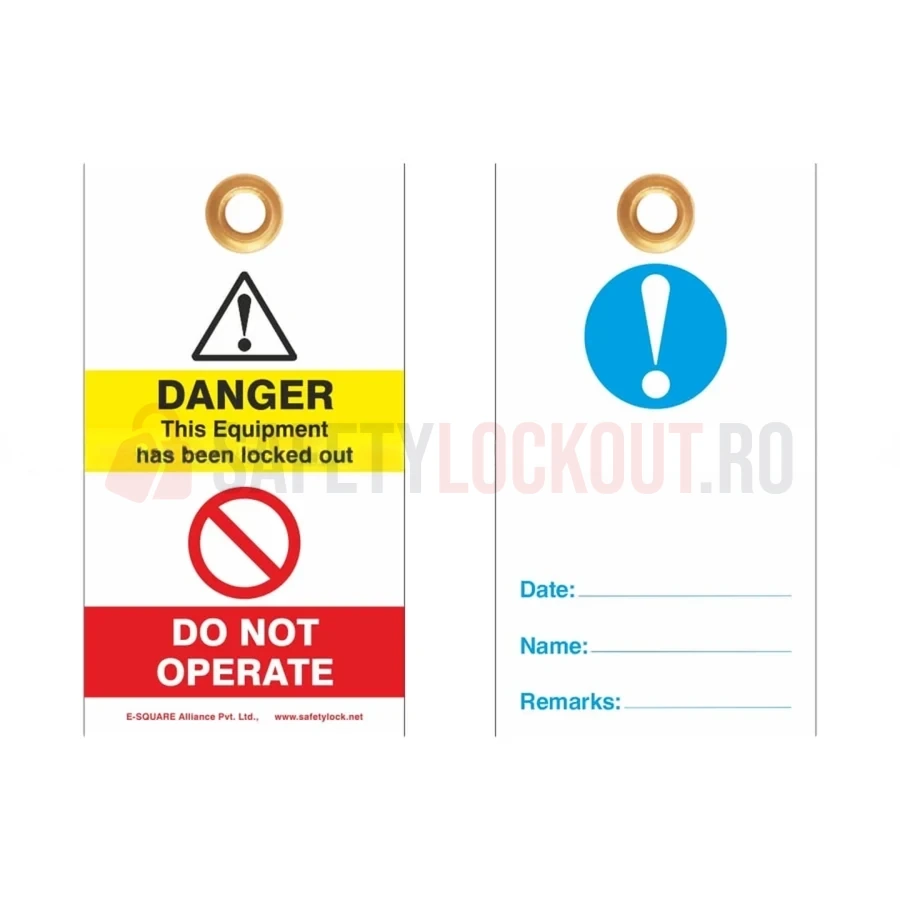 Etichete de blocare LOTO de unică folosință, carton, set 100 buc. — Etichete economice | Safety Lockout