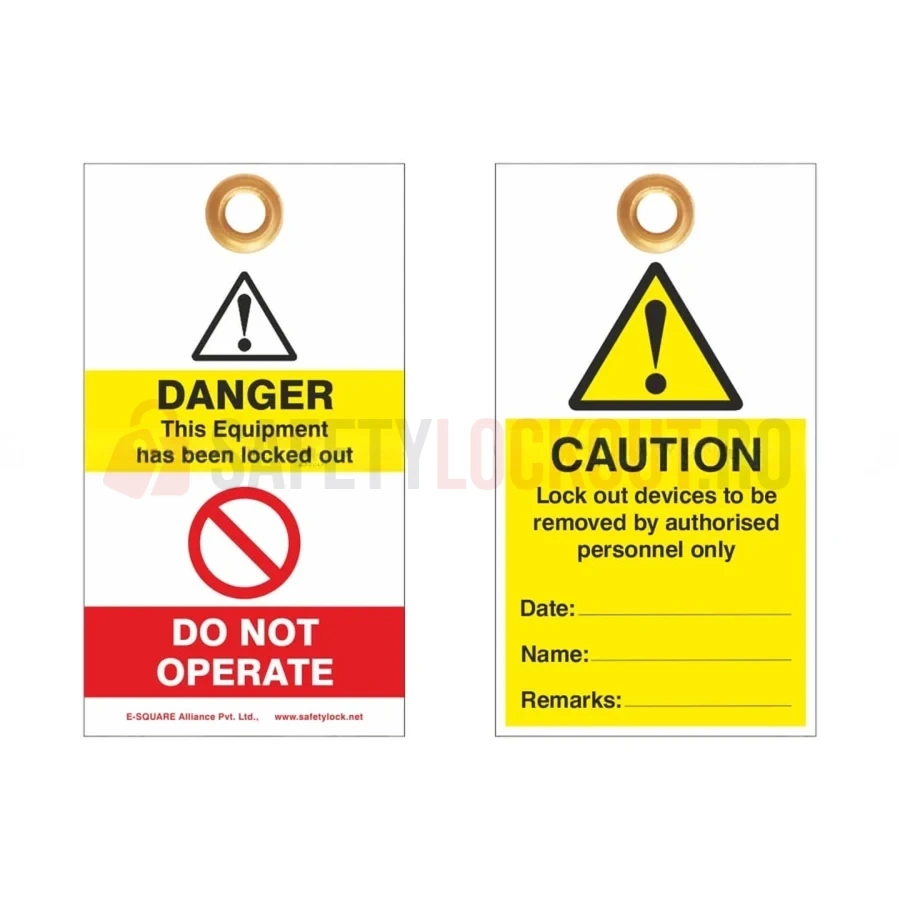 Etichete de blocare LOTO de unică folosință, carton, set 100 buc. — Etichete economice | Safety Lockout