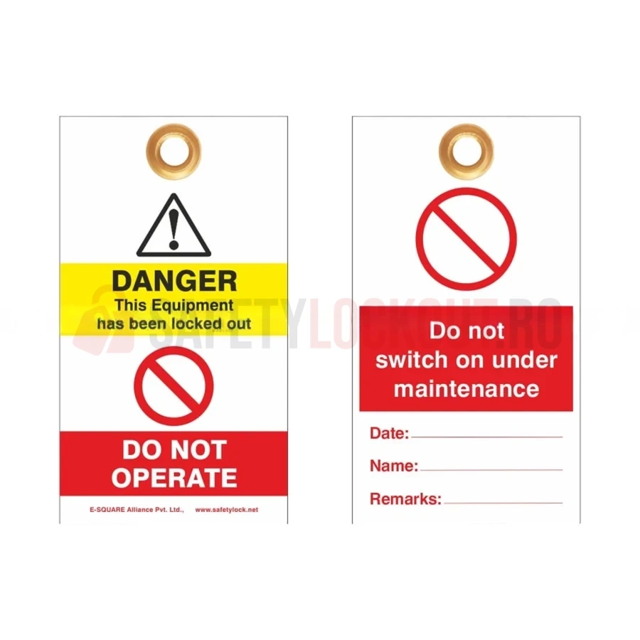 Etichete de blocare LOTO de unică folosință, carton, set 100 buc. — Etichete economice | Safety Lockout
