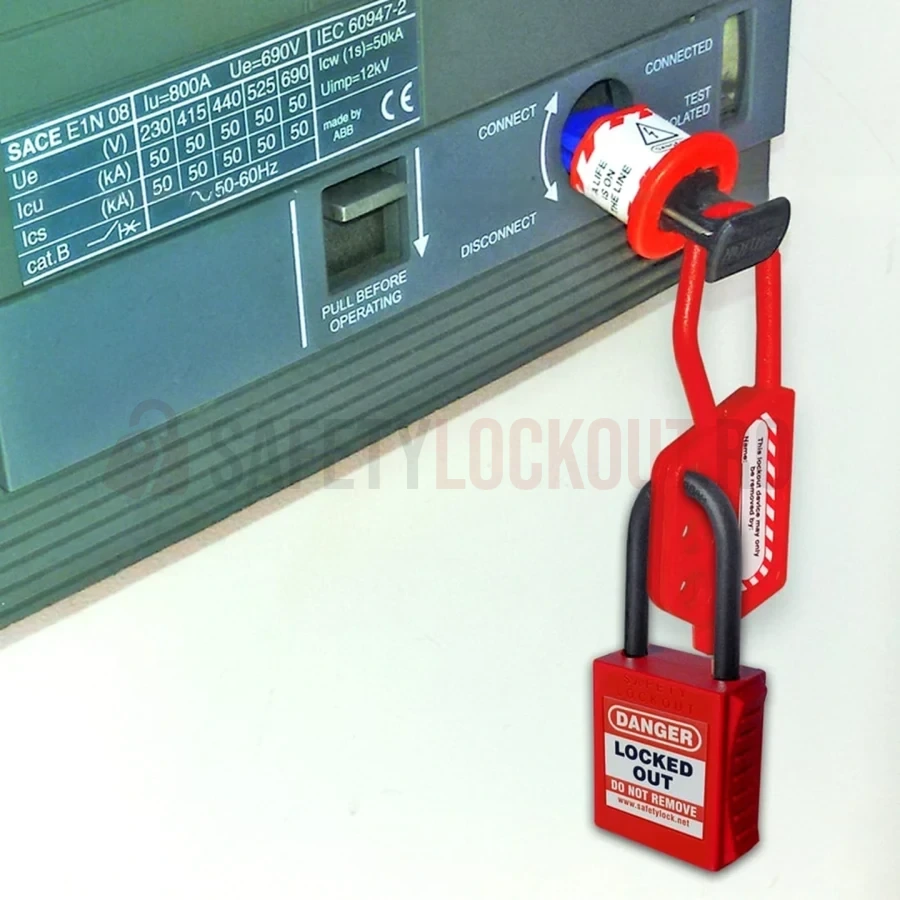 Hasp LOTO dielectric flexibil, 3 orificii, bridă 6 mm — Hasp dielectric | Safety Lockout