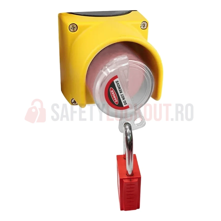 Dispozitiv de blocare pentru buton de urgență, spații înguste — Dispozitive de blocare pentru panouri electrice | Safety Lockout