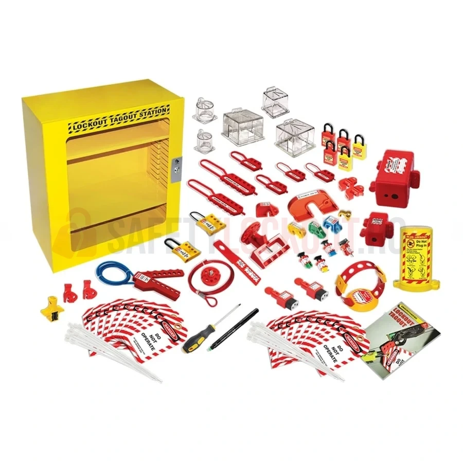 Kit LOTO pentru Departamentul Electric cu Stație și Fereastră Transparentă LT-EDLS-02 — Kituri LOTO pentru echipamente electrice | Safety Lockout