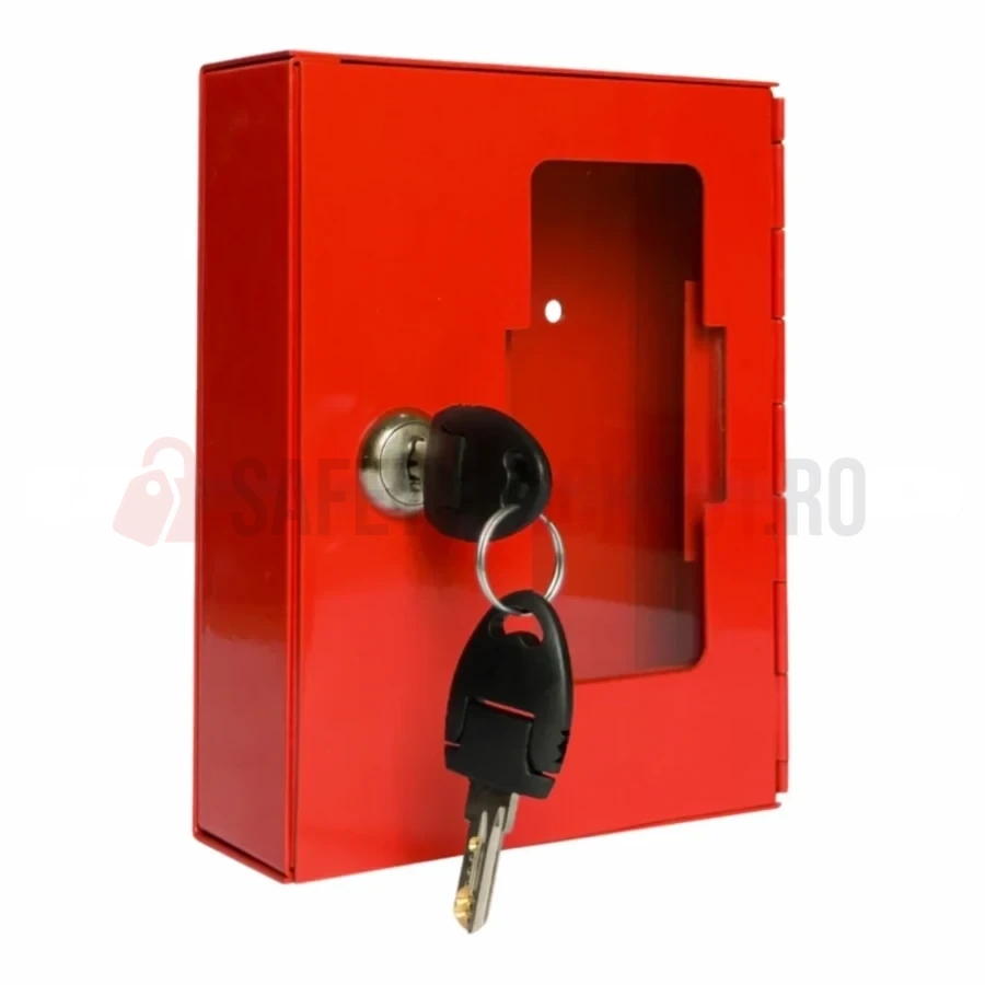 Cutie pentru cheia de urgență, oțel roșu cu geam — Cutie pentru cheia de urgență | Safety Lockout