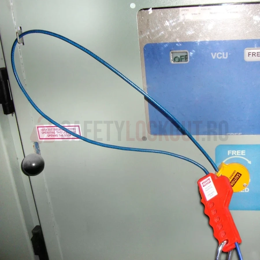 Dispozitiv de blocare pentru orificiul panoului electric, circular, galben — Dispozitive de blocare pentru panouri electrice | Safety Lockout