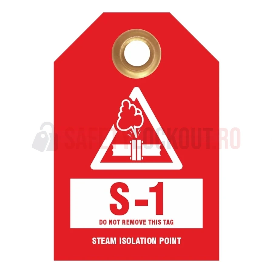 Etichetă standard de identificare a sursei de energie – Punct de izolare abur — Etichete de identificare a sursei de energie | Safety Lockout