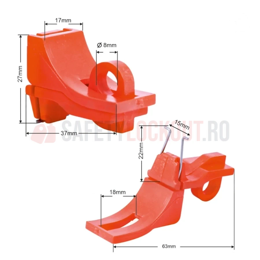 Dispozitiv de Blocare Europa pentru Disjunctor Miniatură - Roșu — Dispozitiv de blocare pentru disjunctor | Safety Lockout