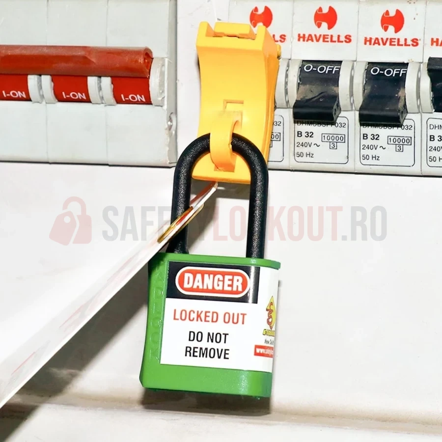 Dispozitiv de Blocare Europa pentru Disjunctor Miniatură - Galben — Dispozitiv de blocare pentru disjunctor | Safety Lockout