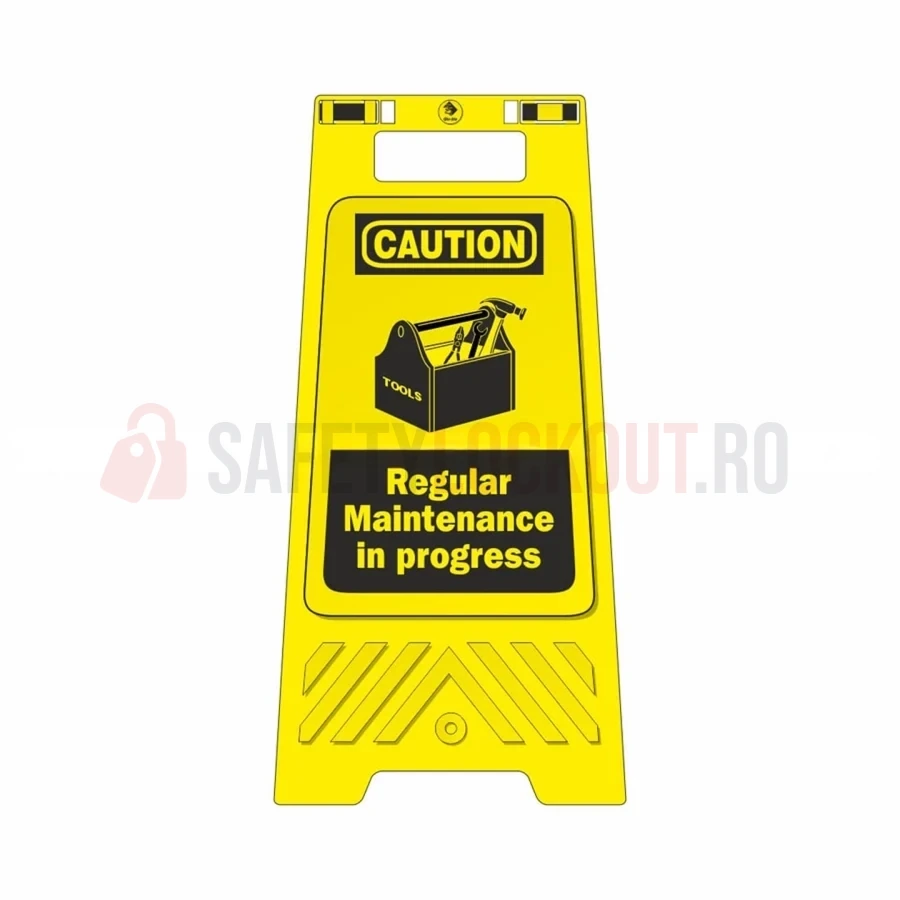 Panou de podea pentru siguranță, galben — Caution Regular Maintenance in Progress — Panouri de podea pentru siguranță | Safety Lockout