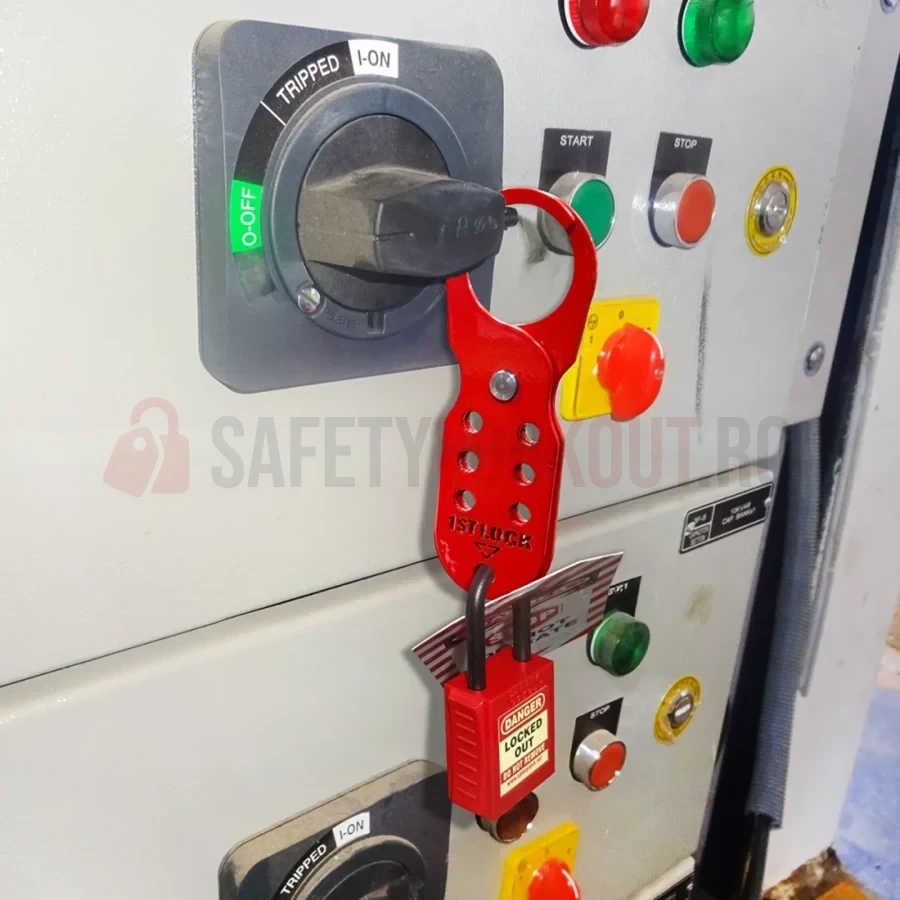 Hasp LOTO din oțel inoxidabil First Lock, roșu, 38 mm — Hasp LOTO | Safety Lockout